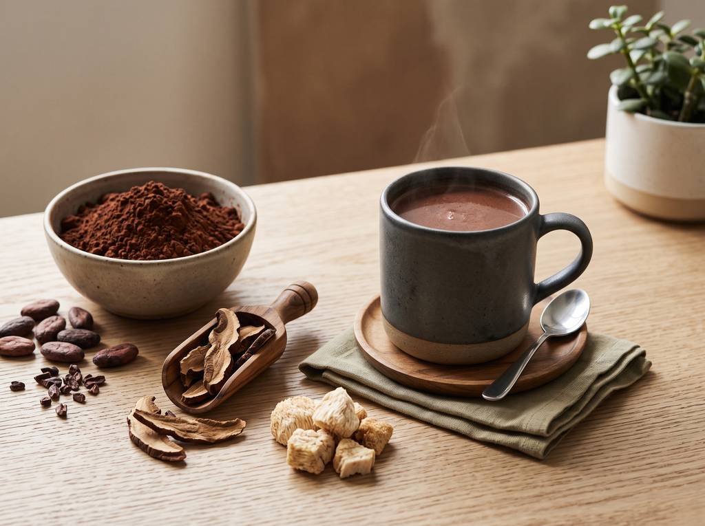 Cocoa and mushroom, a perfect blend.