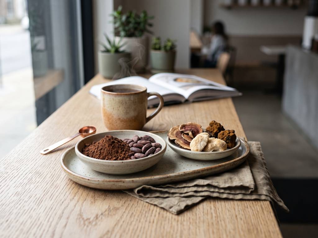 Cocoa and mushroom, a perfect blend.